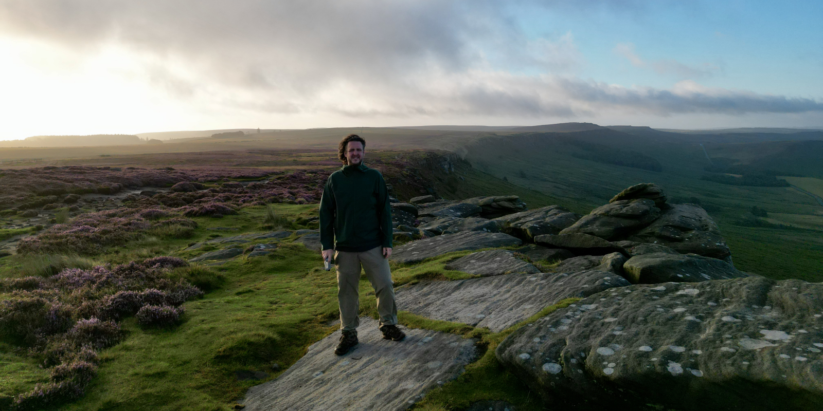 James Sheriff stood atop Stanage Edge