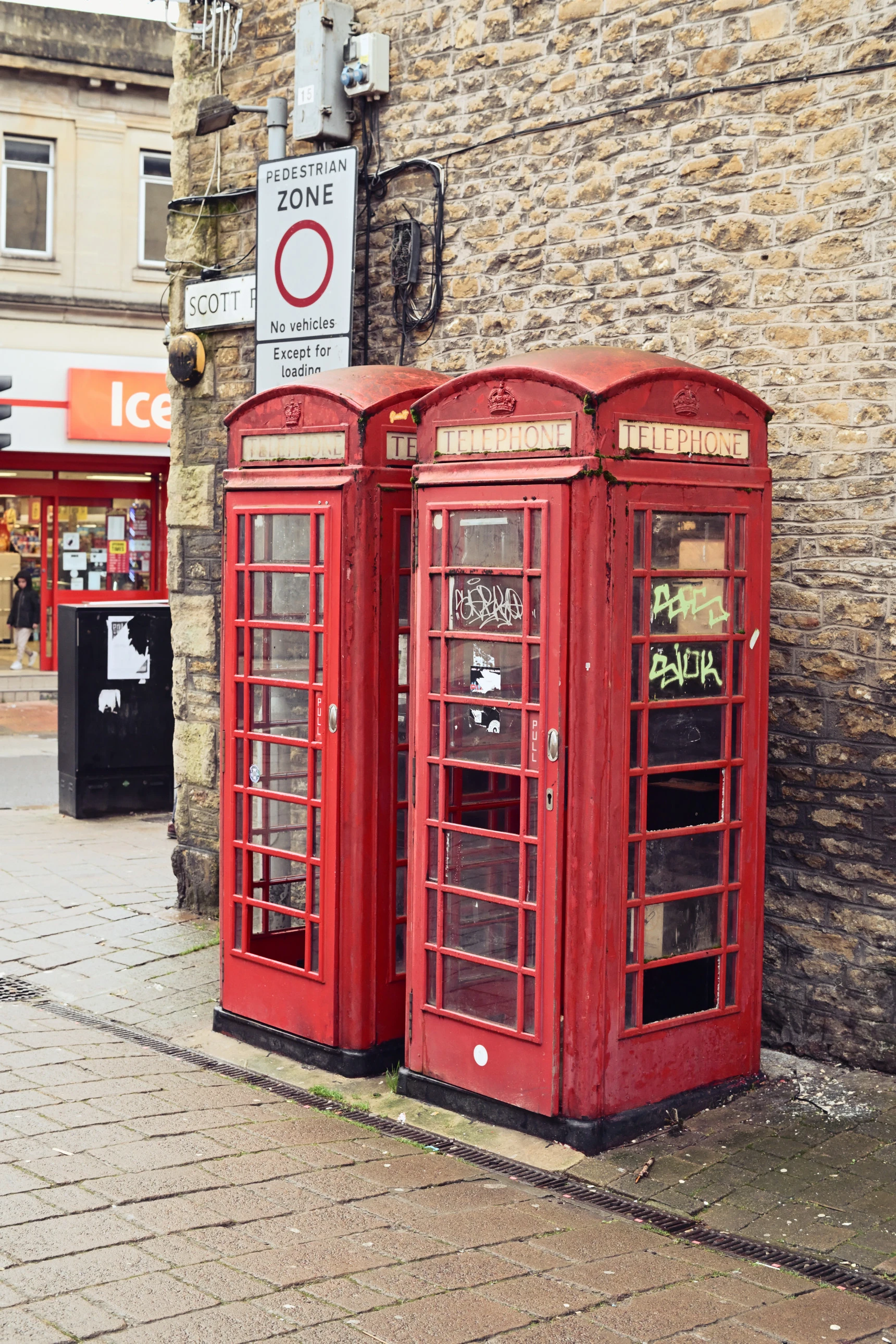 Two telephone boxes